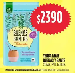 Supermercados Vea Buenas y santas yerba mate suave oferta