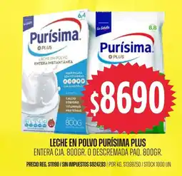 Supermercados Vea Purísima leche en polvo entera instantánea oferta