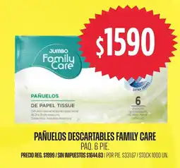 Supermercados Vea Jumbo pañuelos descartables family care oferta