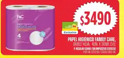Supermercados Vea Family care papel higiénico doble hoja oferta