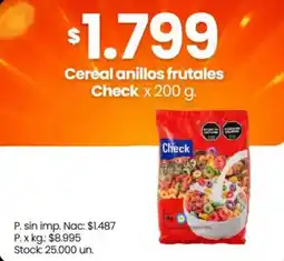 Changomas Check cereal anillos frutales oferta