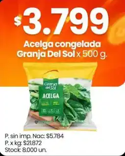 Changomas Granja del sol acelga congelada oferta