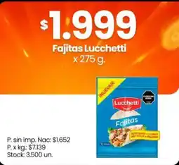 Changomas Lucchetti fajitas oferta