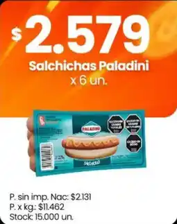 Changomas Paladini salchichas oferta