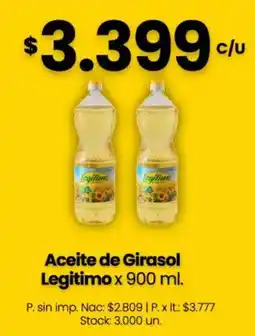 Changomas Legitimo aceite de girasol oferta