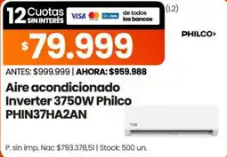 Changomas Philco aire acondicionado inverter 3750w oferta