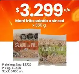 Changomas Maní frito salado o sin sal oferta