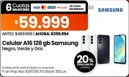 Changomas Samsung celular A16 128 gb oferta