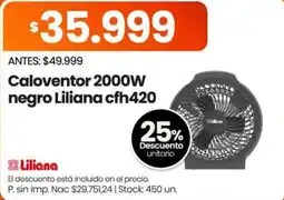 Changomas Liliana caloventor 2000w negro cfh420 oferta