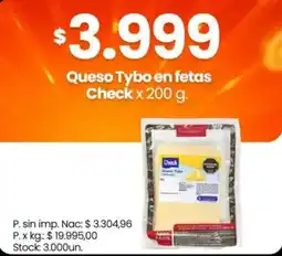 Changomas Check queso tybo en fetas oferta