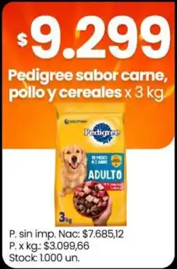 Changomas Pedigree sabor carne, pollo y cereales oferta