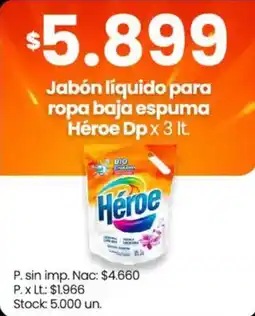 Changomas Héroe jabón líquido para ropa baja espuma oferta
