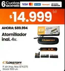 Changomas Lusqtoff atornillador inal. 4v. oferta