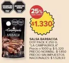 Carrefour Market La campagnola - salsa barbacoa oferta