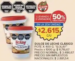 Carrefour Market Ilolay - dulce de leche clásico pote oferta