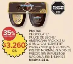 Carrefour Market Danette - postre chocolate/ dulce de leche/ americana oferta