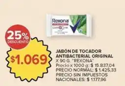 Carrefour Market Rexona - jabón de tocador antibacterial original oferta