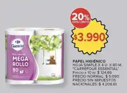 Carrefour Market Carrefour - papel higienico hoja simple oferta