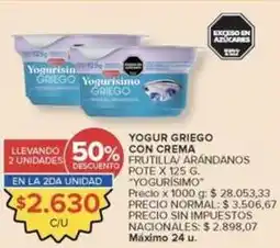 Carrefour Market Yogurísimo - yogur griego con crema frutilla/ arándanos oferta