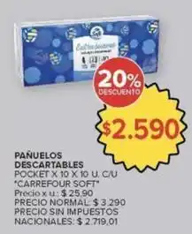 Carrefour Market Carrefour - pañuelos descartables pocket oferta