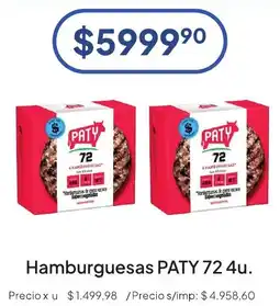 Hergo Paty hamburguesas 72 4u. oferta