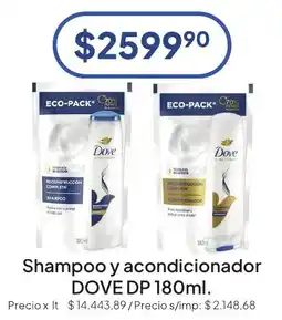Hergo Dove shampoo y acondicionador oferta