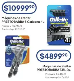 Hergo Gillette máquinas de afeitar PRESTOBARBA 3 Carbono 4u. oferta