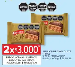 Carrefour Express Terrabusí alfaajor de chocolate triple oferta