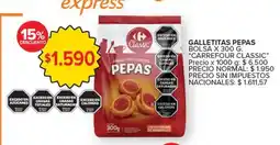 Carrefour Express Carrefour classic galletitas dulces pepas oferta