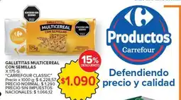 Carrefour Express Carrefour classic galletitas multicereal con semillas oferta