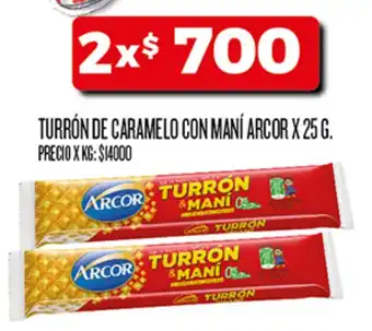 Arcor turron de caramelo con mani