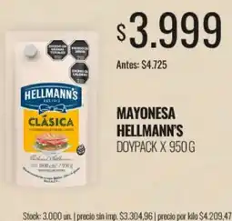Supermercados Tadicor Hellmann's mayonesa clásica oferta