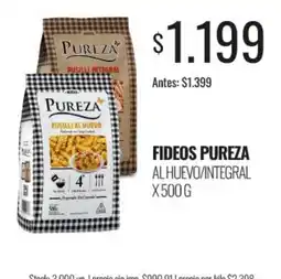 Supermercados Tadicor Pureza fideos al huevo/integral oferta