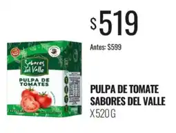 Supermercados Tadicor Sabores del Valle pulpa de tomate oferta