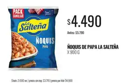 Supermercados Tadicor La salteña ñoquis papa oferta