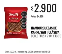 Supermercados Tadicor Swift hamburguesas de carne clásica oferta