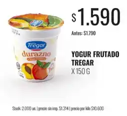 Supermercados Tadicor Tregar yogur frutado durazno oferta