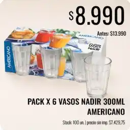 Supermercados Tadicor Nadir vasos americano oferta