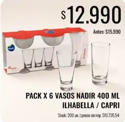 Supermercados Tadicor Nadir vasos 400 ml oferta