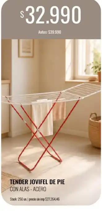 Tender jovifel de pie con alas - acero