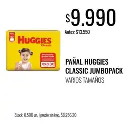 Supermercados Tadicor Huggies pañal classic jumbopack oferta