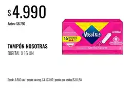Supermercados Tadicor Nosotras tampón digital oferta