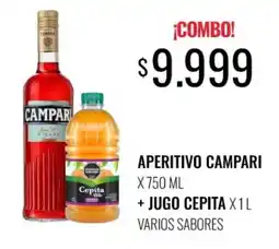 Supermercados Tadicor Campari aperitivo + jugo cepita varios sabores oferta
