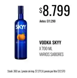 Supermercados Tadicor Skyy vodka oferta