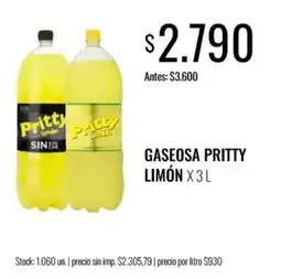 Supermercados Tadicor Pritty gaseosa limón oferta