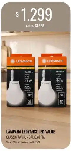 Supermercados Tadicor Ledvance lampara led value classic 7w x un calida/fría oferta