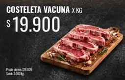 Supermercados Tadicor Costeleta vacuna oferta
