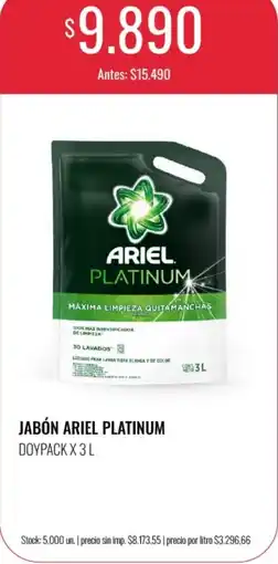 Supermercados Tadicor Ariel jabón platinum oferta