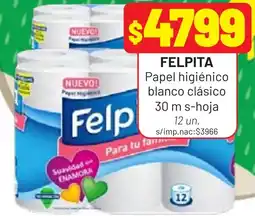 Almacor Felpita papel higiénico blanco clásico oferta