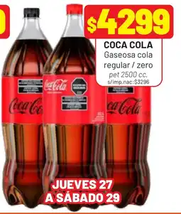 Almacor Coca cola gaseosa cola regular / zero oferta